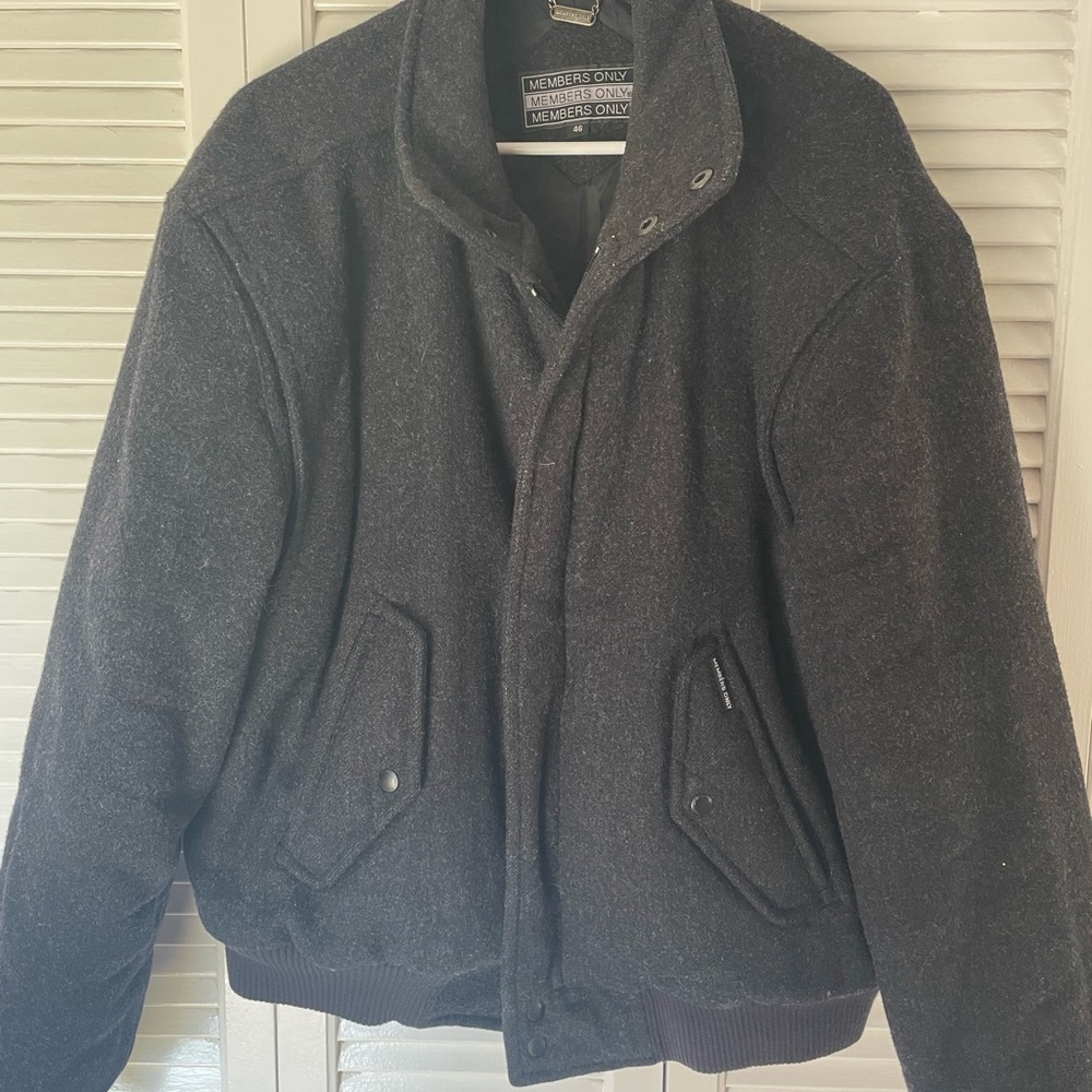 Members Only Men's Wool Black Jacket